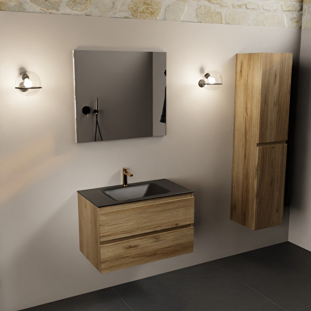 MONDIAZ AIVY 80cm badmeubel Chai, wastafel Urban solid surface midden 1 kraangat