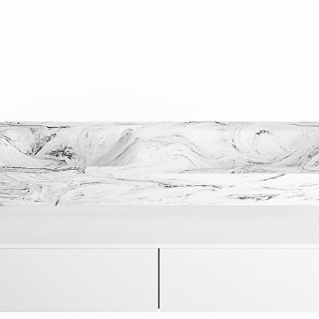 MONDIAZ ALAN-DLUX 130cm badmeubel onderkast Talc 2 lades. Vrijhangende wastafel CLOUD dubbel zonder kraangat, kleur Glace.