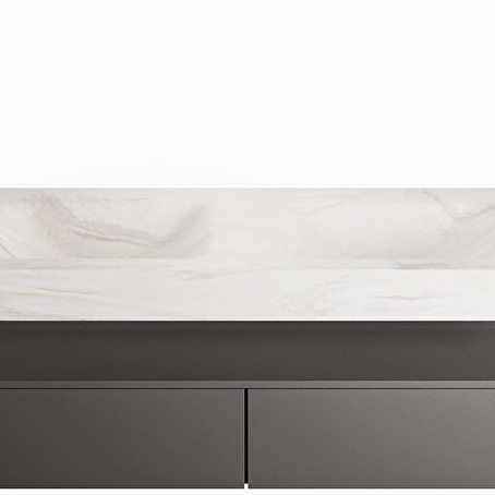 MONDIAZ ALAN-DLUX 130cm badmeubel onderkast Dark grey 2 lades. Vrijhangende wastafel CLOUD dubbel 2 kraangaten, kleur Ostra.