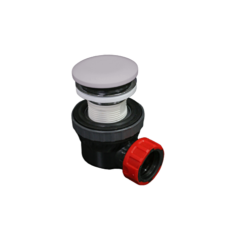 MONDIAZ Ruimte besparende click sifon 6,7cm hoog Solid surface rond Cale