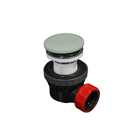MONDIAZ Ruimte besparende click sifon 6,7cm hoog Solid surface rond Greey
