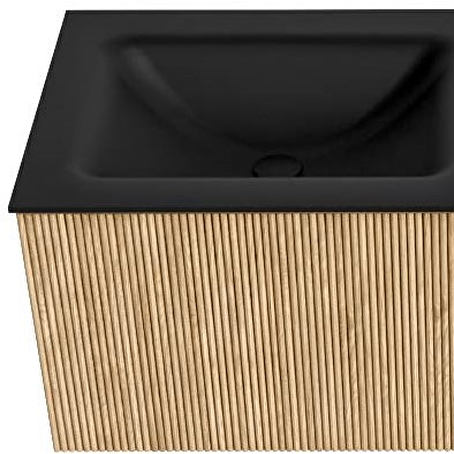 MONDIAZ KURVE 120cm badmeubel kleur Oak met 1 lade en 0 deuren. Wastafel CLOUD Dubbel 2 kraangaten Urban.