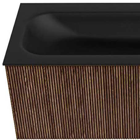 MONDIAZ KURVE 120cm badmeubel kleur Walnut met 1 lade en 0 deuren. Wastafel BIG LARGE Midden zonder kraangat Urban.