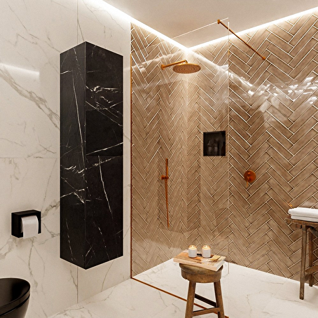 MONDIAZ BEAM 160cm kolomkast kleur Marquina met 2 deuren