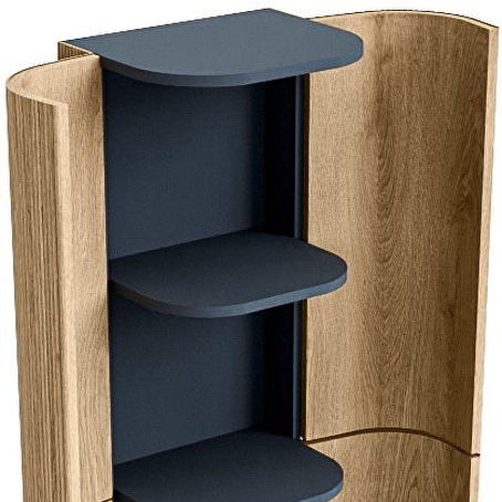KURVE 160cm kolomkast kleur Oak met 4 deuren