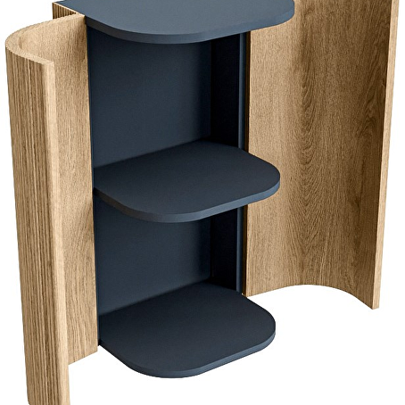KURVE 80cm kolomkast kleur Oak met 2 deuren