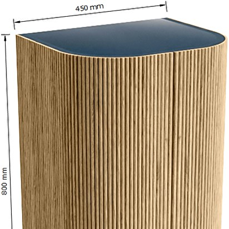 KURVE 80cm kolomkast kleur Oak met 2 deuren
