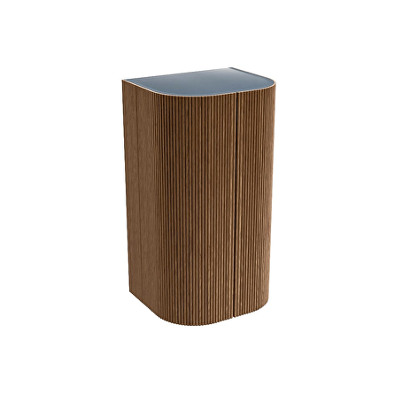 KURVE 80cm kolomkast kleur Walnut met 2 deuren