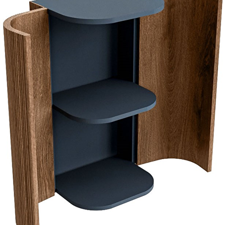 KURVE 80cm kolomkast kleur Walnut met 2 deuren