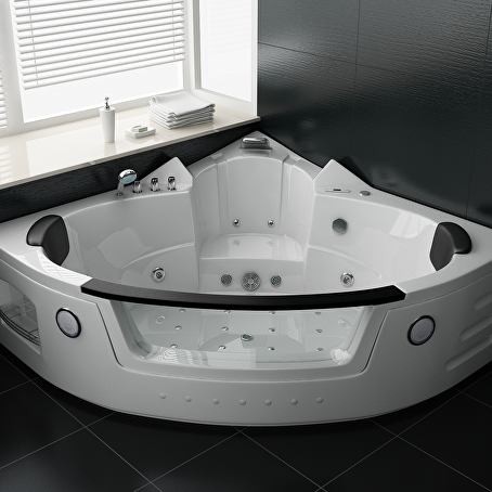 Nordcraft Corner Hoekbad met massagejets Wit