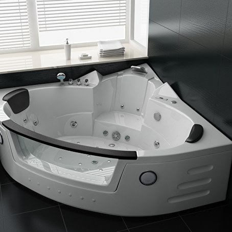 Nordcraft Corner Hoekbad met massagejets Wit
