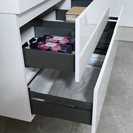 Badkamermeubelset Avano 120 cm -  Hoogglans wit - Incl. kranen