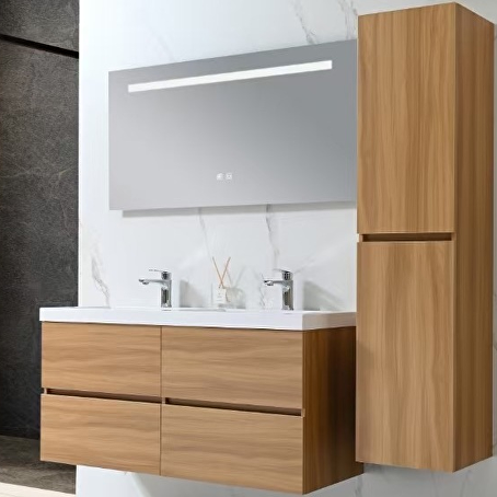 Badkamermeubelset Avano 120 cm -  Licht hout decor - Incl. kranen