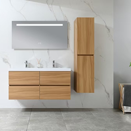 Badkamermeubelset Avano 120 cm -  Licht hout decor - Incl. kranen