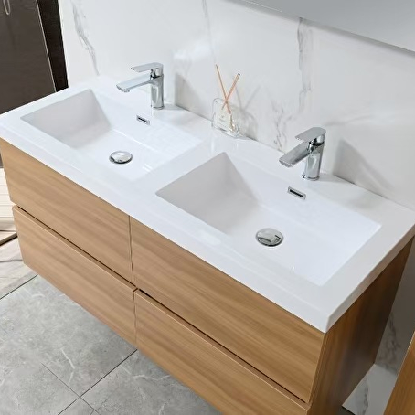 Badkamermeubelset Avano 120 cm -  Licht hout decor - Incl. kranen
