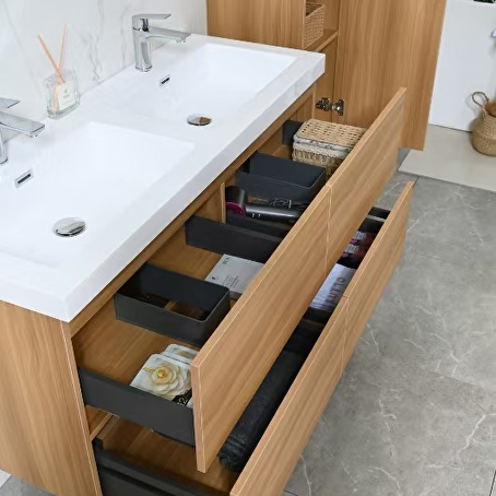 Badkamermeubelset Avano 120 cm -  Licht hout decor - Incl. kranen
