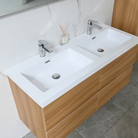 Badkamermeubelset Avano 120 cm -  Licht hout decor - Incl. kranen
