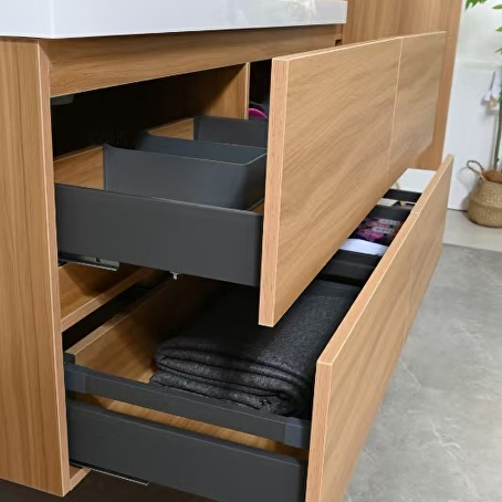 Badkamermeubelset Avano 120 cm -  Licht hout decor - Incl. kranen