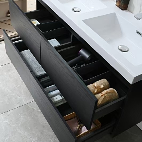 Badkamermeubelset Avano 120 cm -  Donker hout decor - Incl. kranen