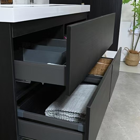 Badkamermeubelset Avano 120 cm -  Donker hout decor - Incl. kranen