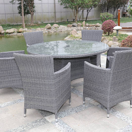 Cosmos diningset rond - 7 delig - Grijs