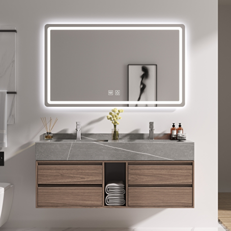 Badkamermeubelset StoneMar 120 cm - Donkerhout decor