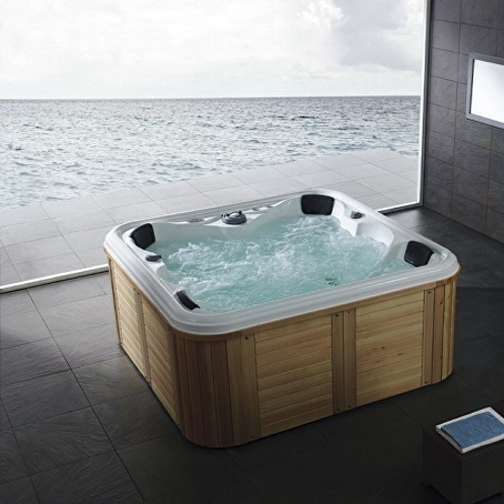 Jetstream 5-persoons Outdoor Spa - 2 ligbedden - Wit / hout