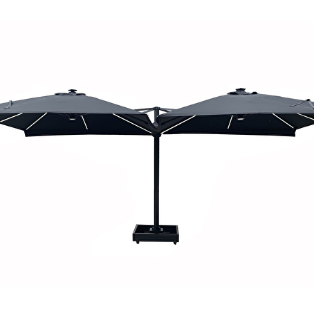 Paralux vierdubbele parasol Grijs 300x300cm x4