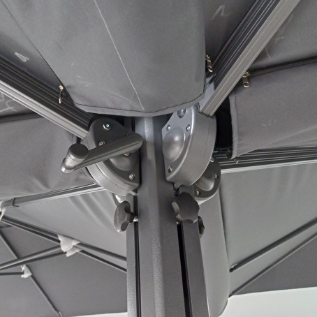 Paralux vierdubbele parasol Grijs 300x300cm x4