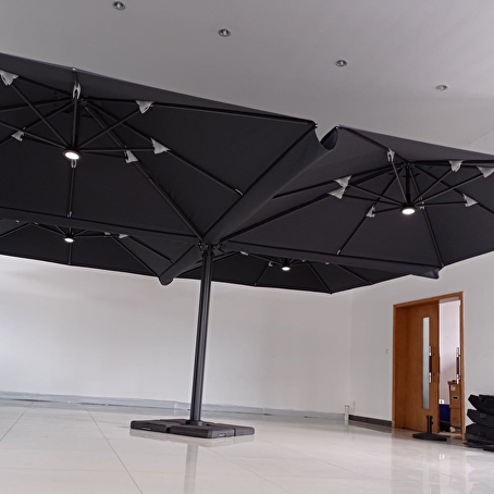 Paralux vierdubbele parasol Grijs 300x300cm x4