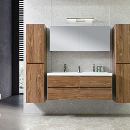 Badkamermeubelset Helena 120 cm - donker hout decor