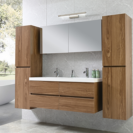 Badkamermeubelset Helena 120 cm - donker hout decor