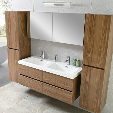 Badkamermeubelset Helena 120 cm - donker hout decor