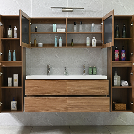 Badkamermeubelset Helena 120 cm - donker hout decor