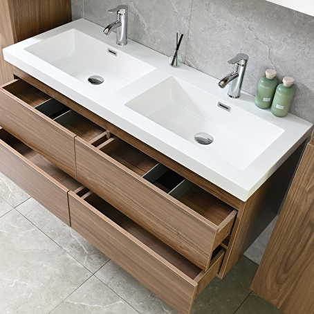 Badkamermeubelset Helena 120 cm - donker hout decor