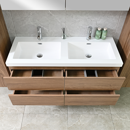 Badkamermeubelset Helena 120 cm - donker hout decor
